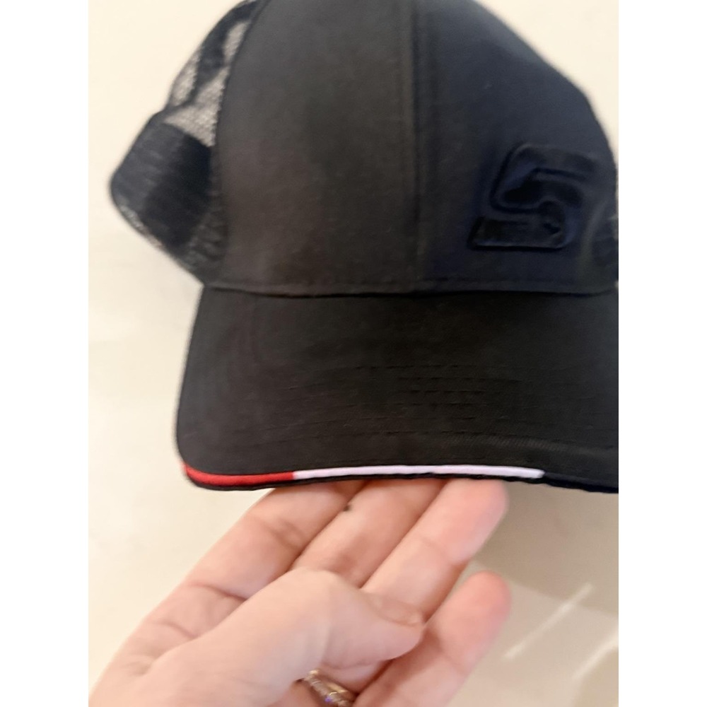 Snap-On Trucker Hat Mens OSFM Black Good Mesh Back Embroidered Logo Snapback - Picture 6 of 7